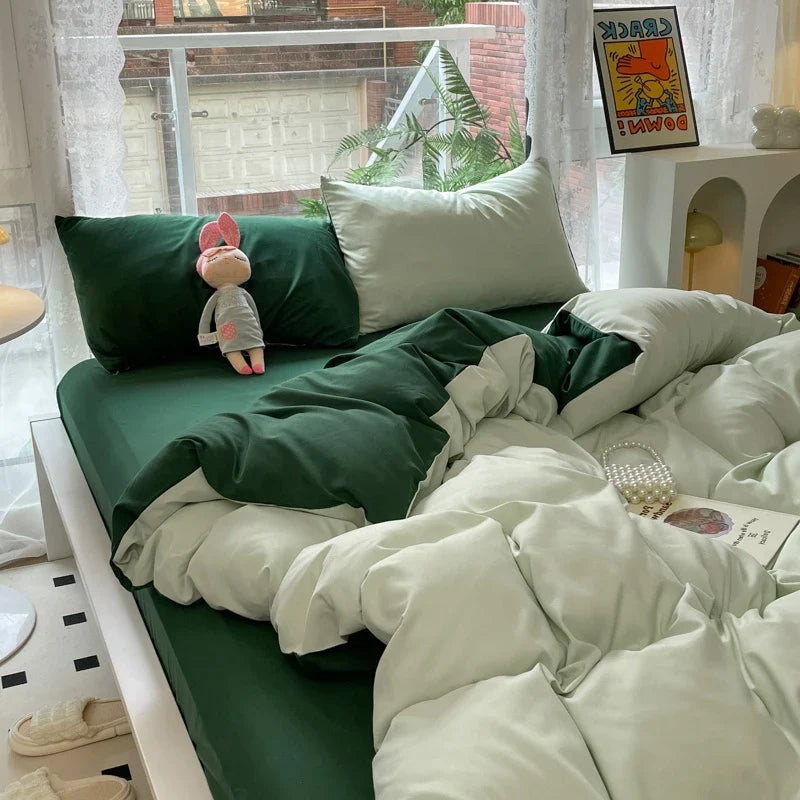 Rynx | Mashup color-grown cotton bedding set with pillowcase bed sheet single full bedding orange duvet cover queen/king double bed