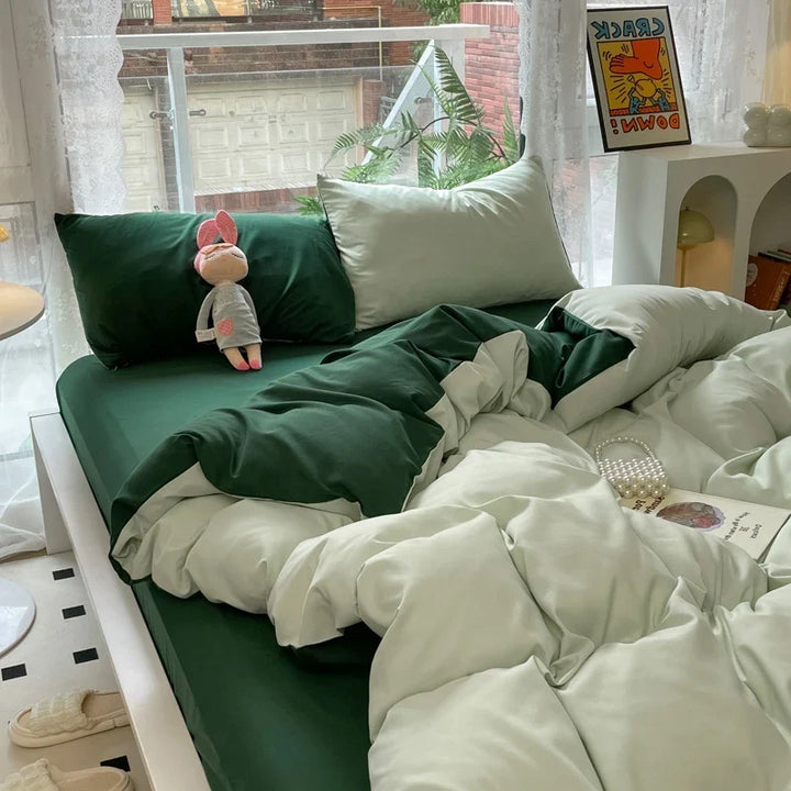 Rynx | Mashup color-grown cotton bedding set with pillowcase bed sheet single full bedding orange duvet cover queen/king double bed