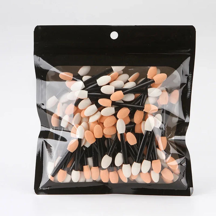 Rynx | 10/100 pcs Small Portable Eyeshadow Applicators in Bulk Double Sponge Eyeshadow Brush Makeup Tools Double-Headed Eyeshadow Brush