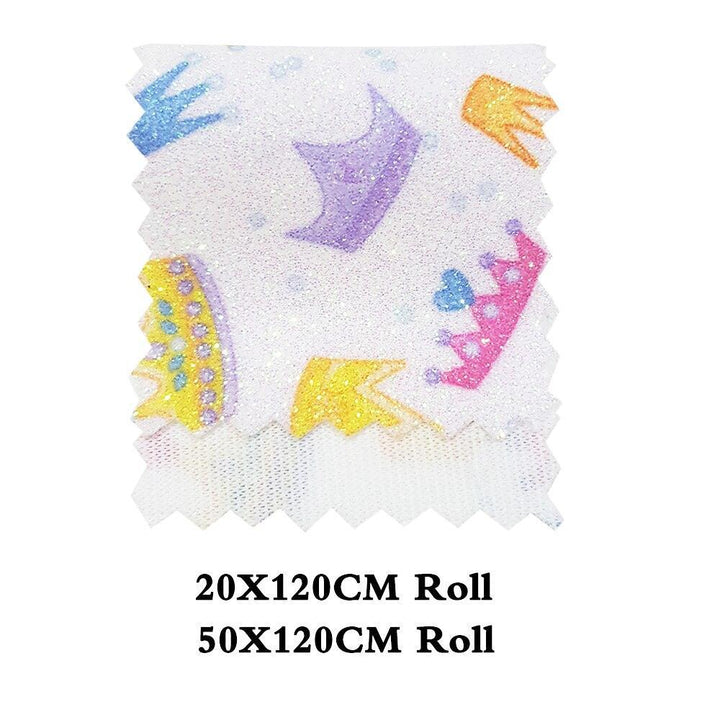 Lisslune | Sparkling Crown Glitter Fabric Roll - Premium Crafting Material for Elegant Projects
