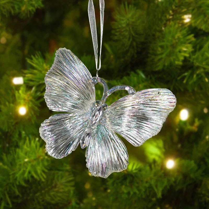 Rynx Christmas Tree Transparent Snowflake Hanging Ornaments Acrylic Pendants 2024 Christmas Decoration for Home Navidad Gifts New Year