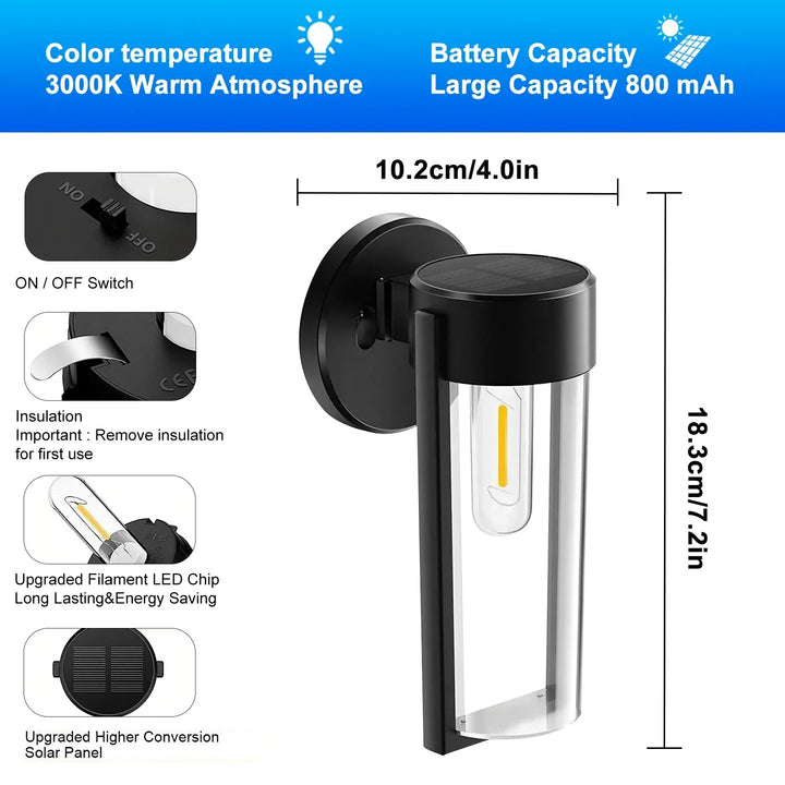 Lisslune | Lavenham Solar Garden Lights - Perfect Solar Lights for Outdoor Spaces