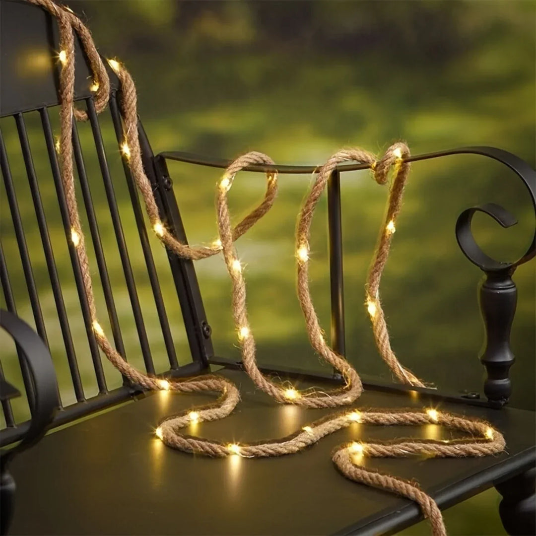 Lisslune | SolarRope | Solar-powered hemp rope light | Sustainable decorative lighting for garden & terrace