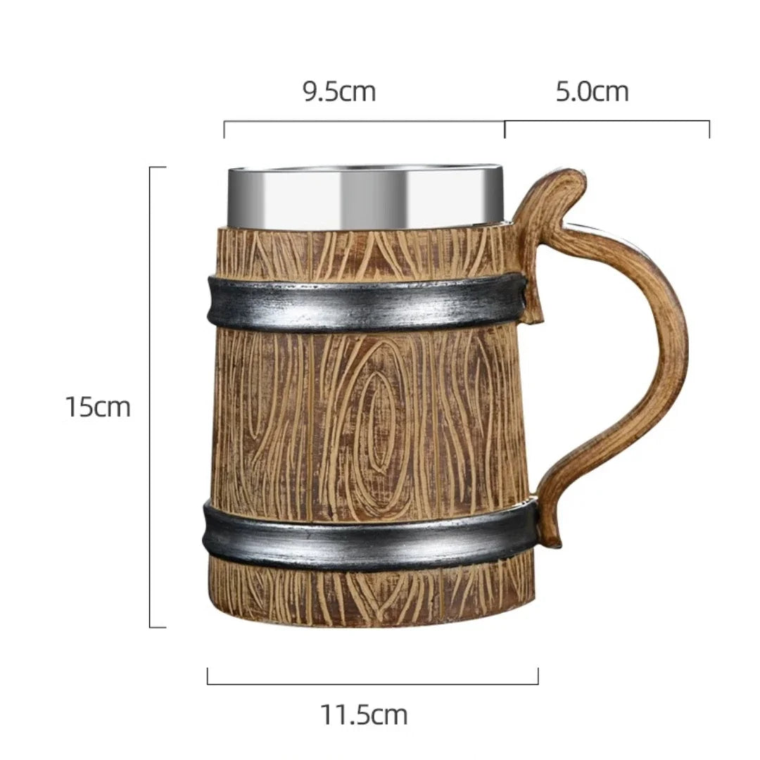 Lisslune | 3D Viking-Style Wooden Mug