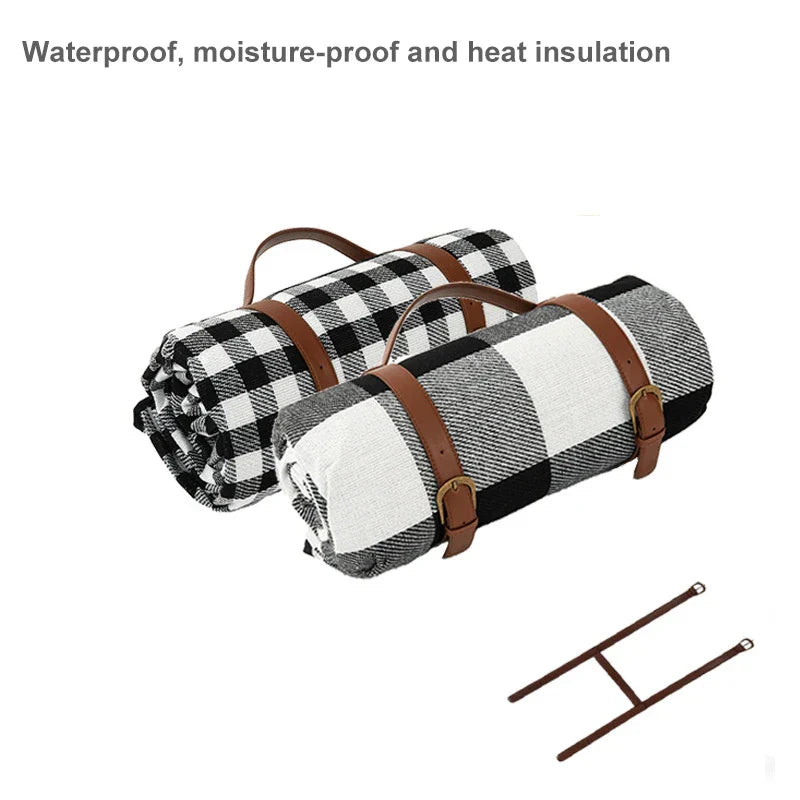 Lisslune | NovaPlaid | Waterproof Foldable Picnic Blanket with Carry Strap