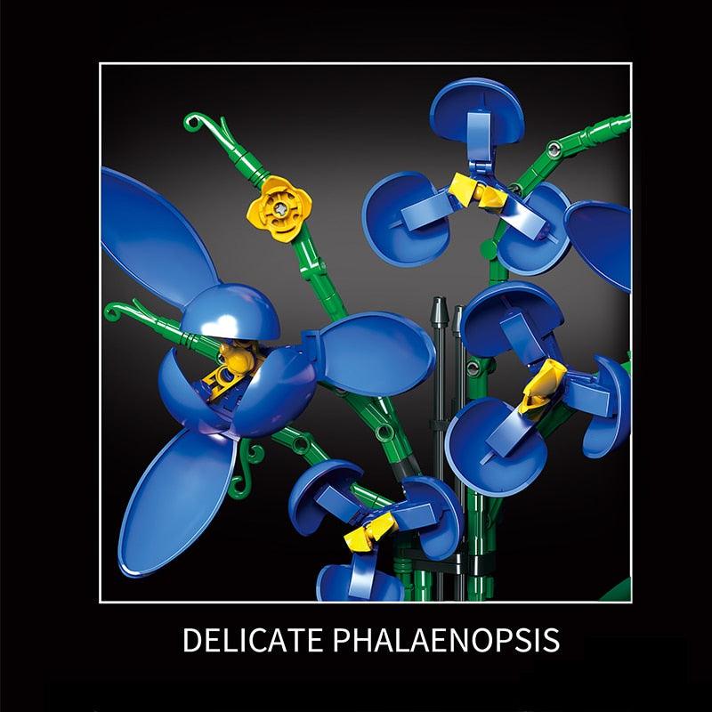Lisslune | DIY Elegant Blue Phalaenopsis Flower Craft Kit: Create your own impressive home accessory