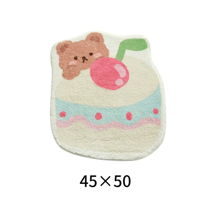 Rynx | Cute Plush Bedroom Rug IG Fashion Girls Elegant Living Room Rugs Modern Cartoon Minimalist Sweet Rug Doormat Kawaii IG Home Decor