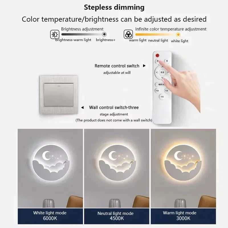 Lisslune | LED wall light with moon and stars