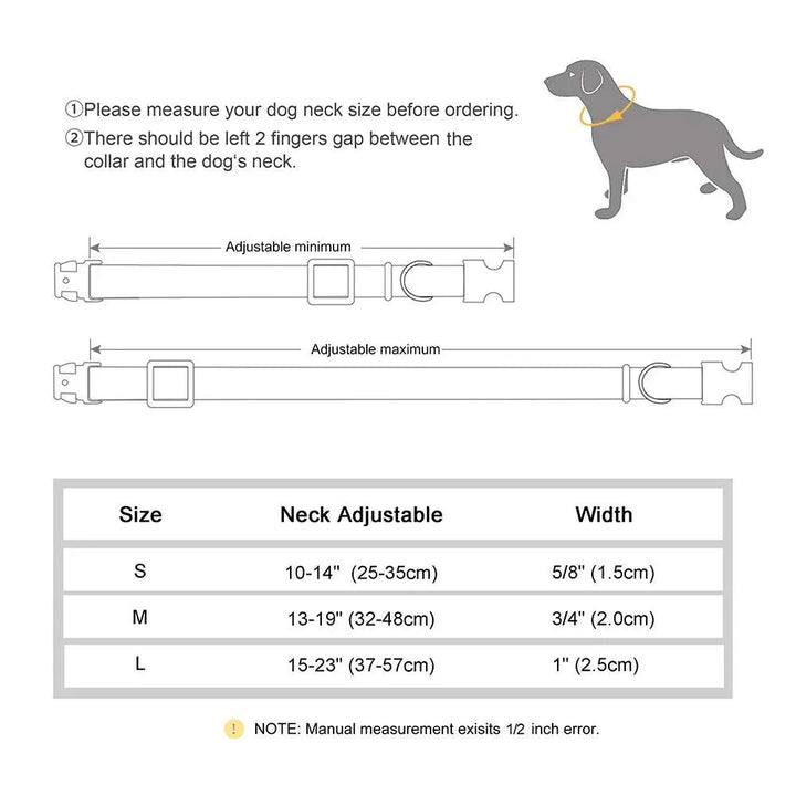 Lisslune | Personalized floral nylon collar for dogs - stylish ID collars for dogs of all sizes