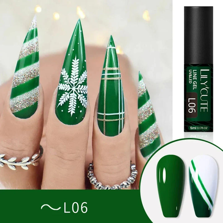 Rynx | 5ML Silver Metallic Painter Liner Gel Nail Polish Super Bright Mirror Drawing Gel Semi Permanent Line French Nail Art