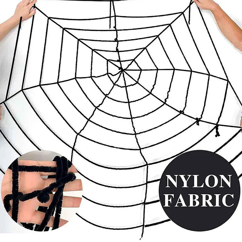Rynx | 1.5M 2.5M Halloween Giant Spider Web Decoration Black White Stretchable Spider Web Party Indoor Outdoor Haunted House Home Decoration