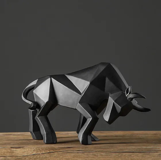 Lisslune | YuryFvna Modern Geometric Bull Statue, Ornament, Café, Bull Sculptures, Animal Figures, Abstract Hotel Home Decoration
