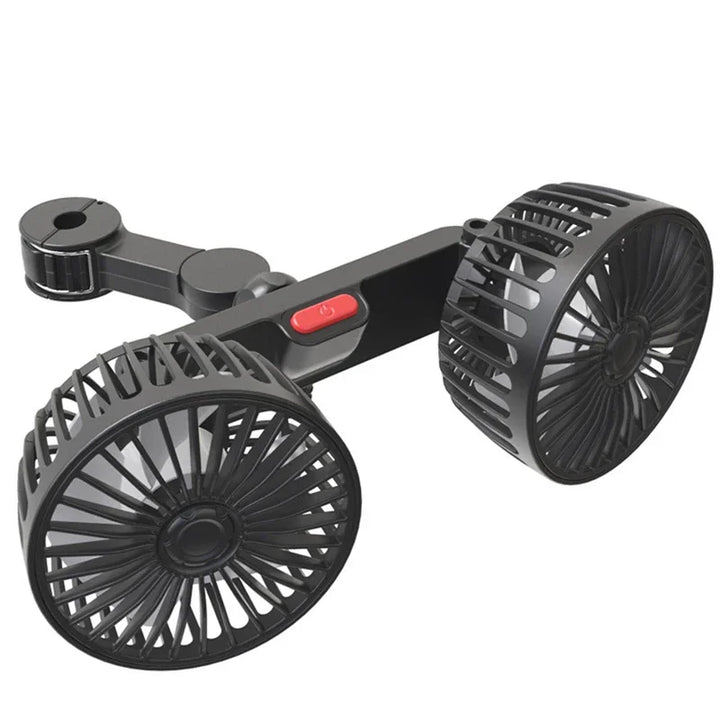 Lisslune | Portable USB Dual-Head Car Fan 360° Rotatable with 3 Speeds – CoolBreeze