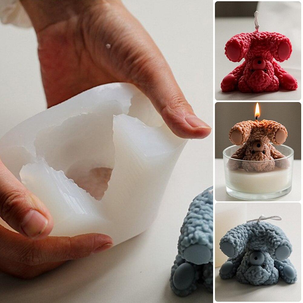 Lisslune | Teddy Bear Candle Making Silicone Mold Set with Dome Design