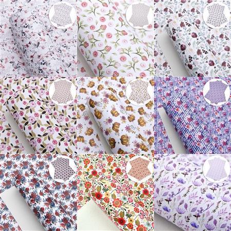 Lisslune | Floral Lychee Blossom Synthetic Leather Crafts Sheet - 20x33cm