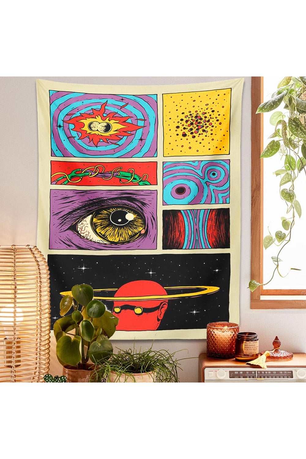Lisslune | Cartoon Psychedelic Wall Tapestry