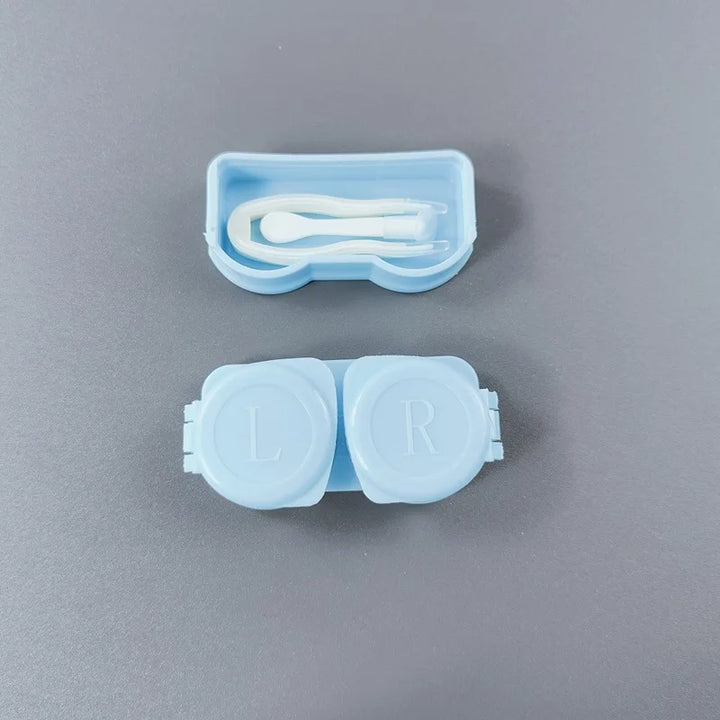Lisslune | New Style Macarons Press Clamshell Includes Tweezers Suction Set Portable Contact Lens Case Travel Mini Color Contact Lens Box