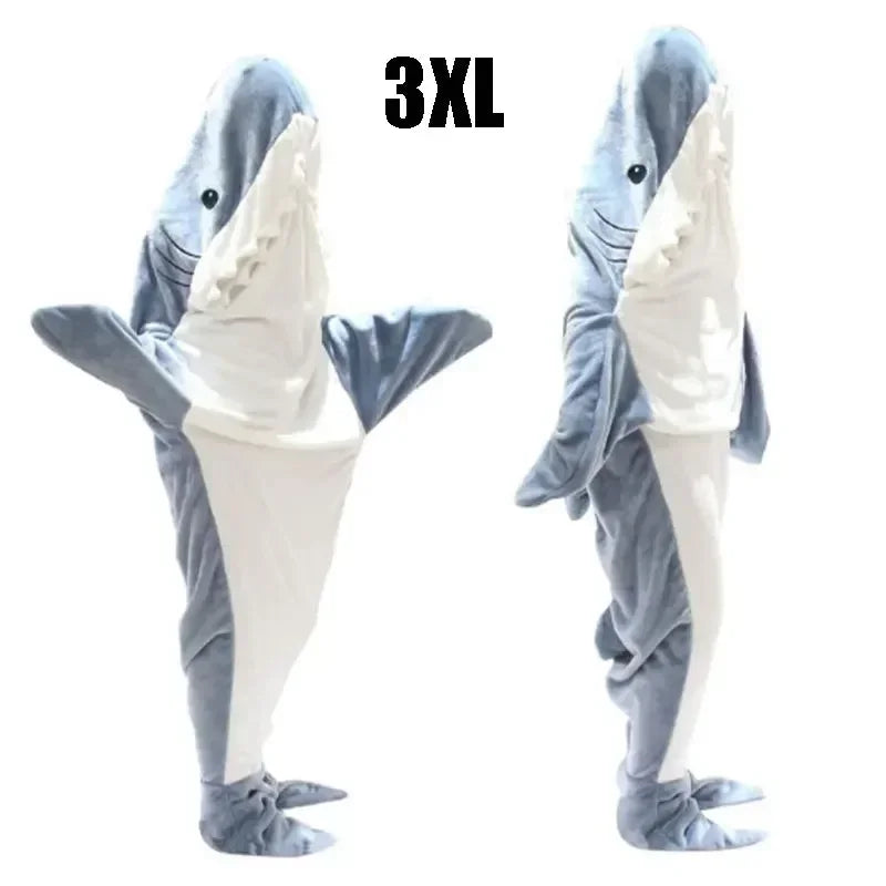 Lisslune | Snuggly Shark Cozy Hooded Onesie Blanket