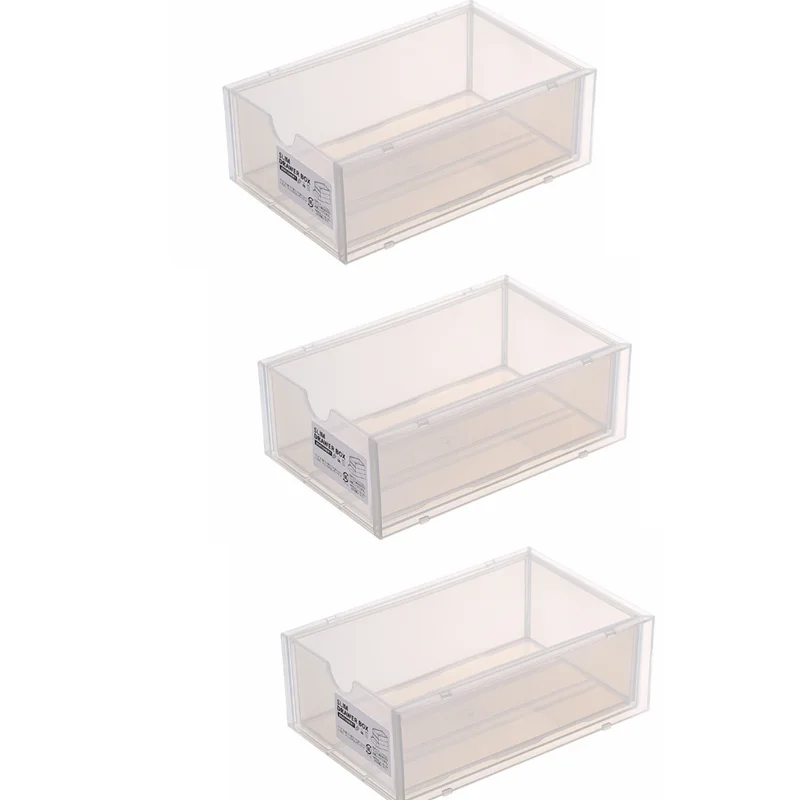 Rynx | 3pcs Desktop stackable storage box book organizer box minimalist living room snacks stackable storage basket cosmetic storage