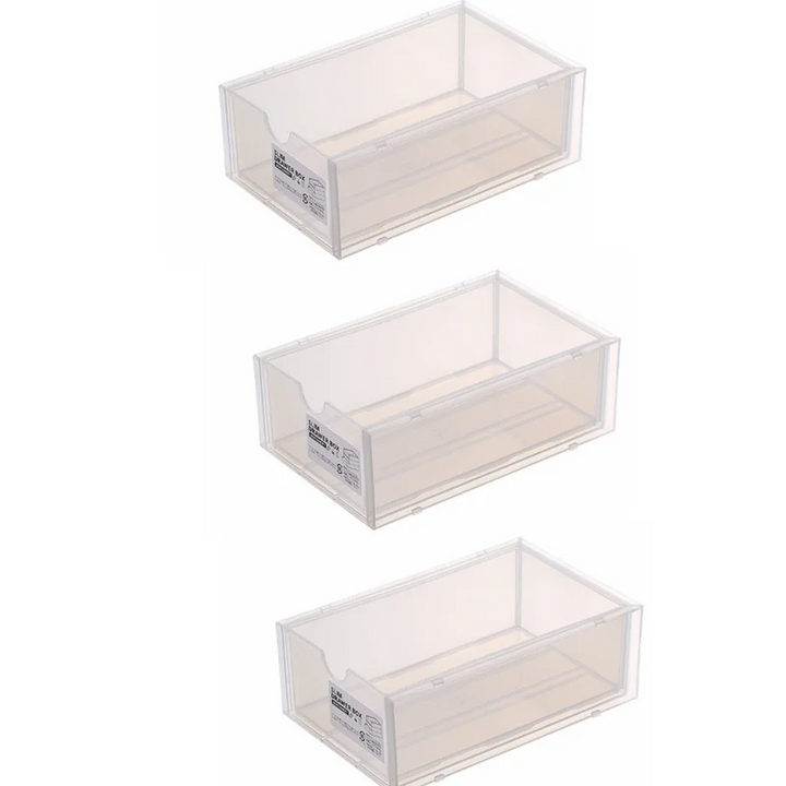 Rynx | 3pcs Desktop stackable storage box book organizer box minimalist living room snacks stackable storage basket cosmetic storage