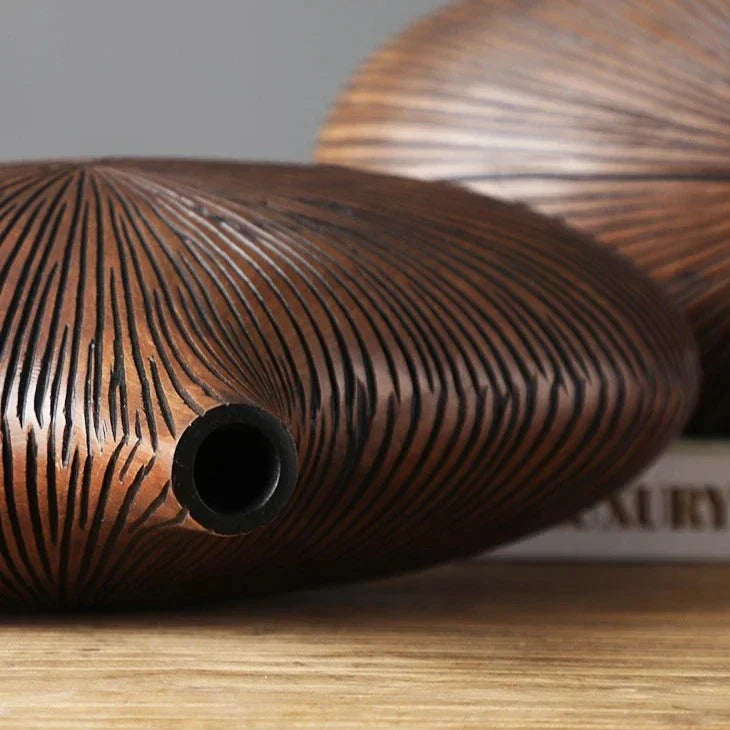 Lisslune | ClayAura Sahara Sculptured Vase | Handmade | Modern Decor for Home | Elegant Design