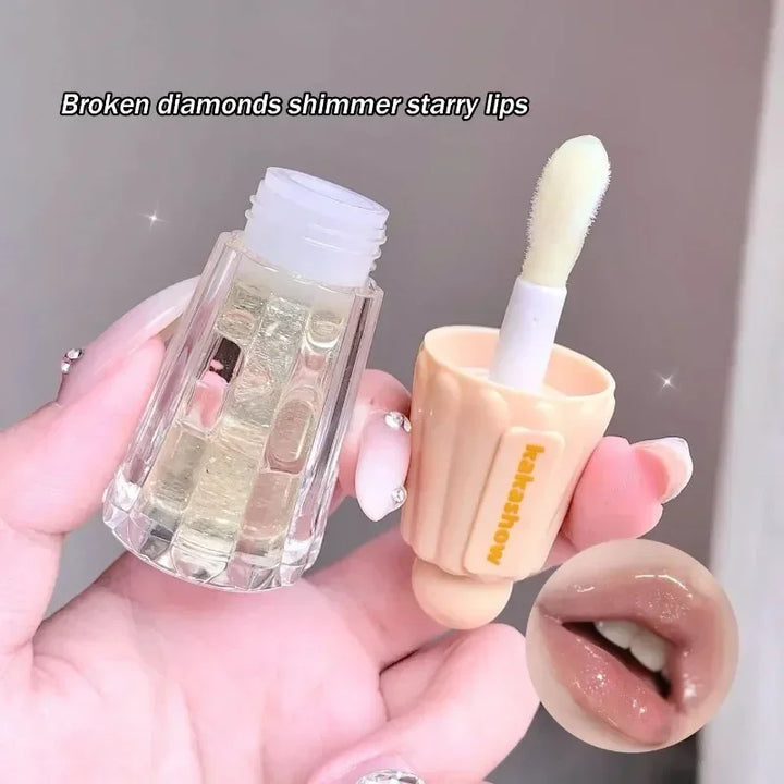 Rynx | Crystal Jelly Moisturizing Lip Oil Plumping Lipstick Makeup Jelly Plump Lips Glow Oil Tinted Lip Plumper Korean Makeup