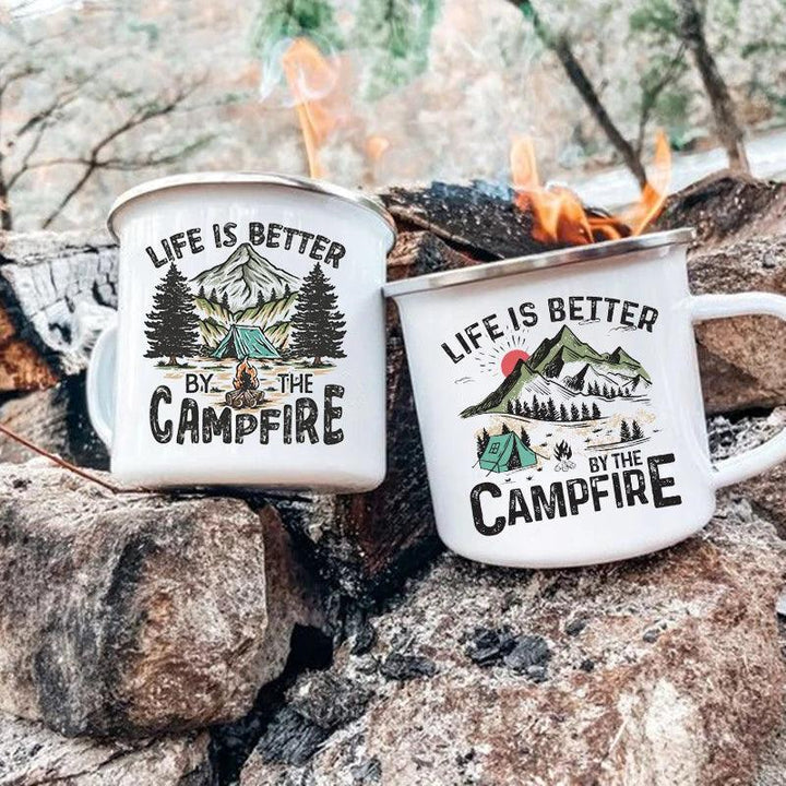 Lisslune | Nature's Adventure Enamel Mug: The Essential Companion for Outdoor Enthusiasts