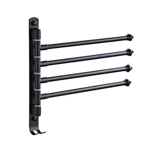 Lisslune | DOOKOLE Contemporary Stainless Steel Rotating Towel Stand with Hooks for Enhanced Bathroom Organization