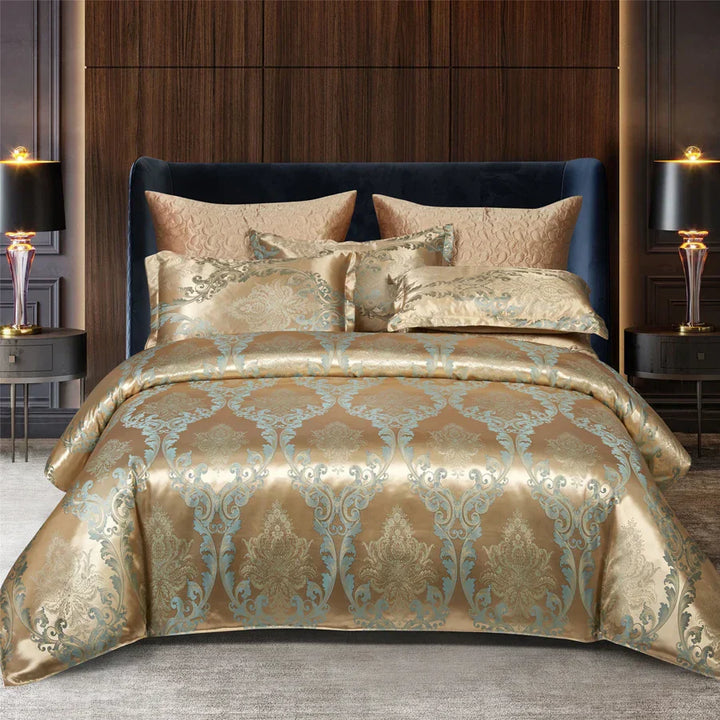Lisslune | Satin Rayon Jacquard Duvet Cover Set 264x229cm – Luxury Summer Bedding for Comfortable Sleep & Home Décor