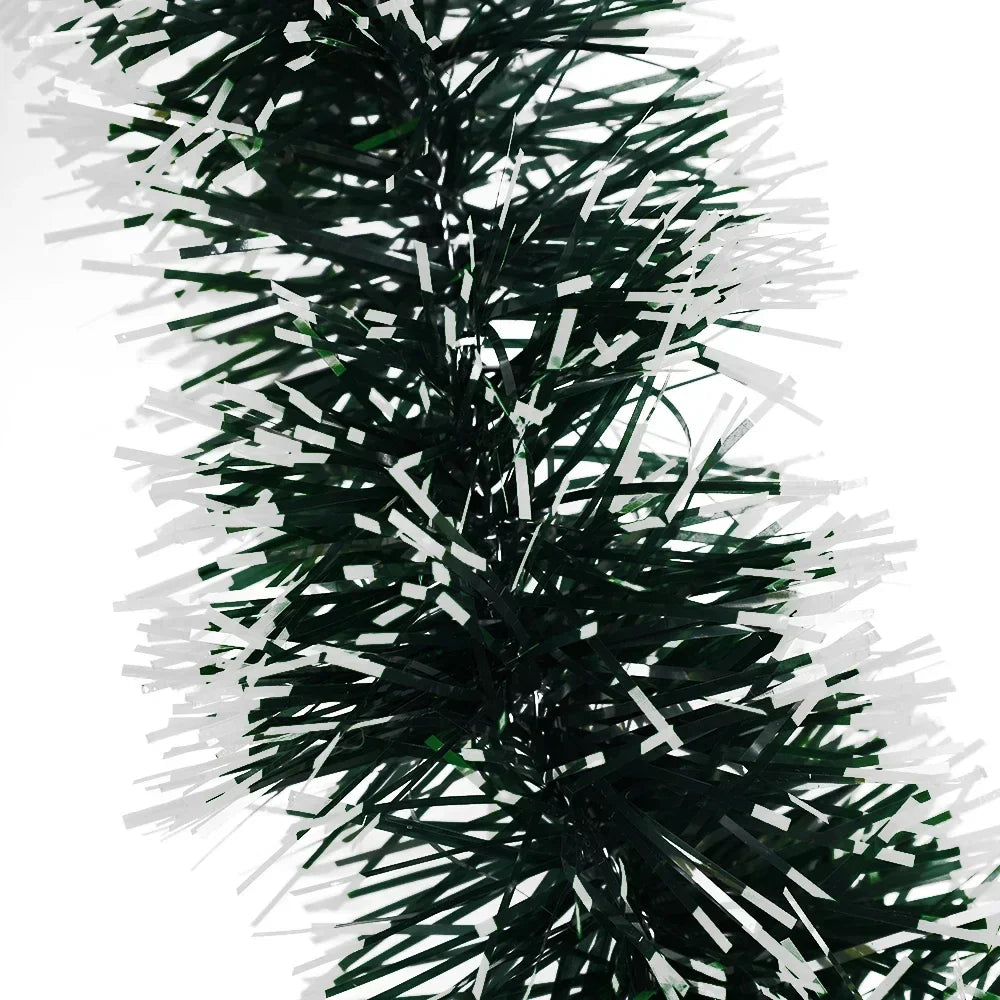 Rynx | Christmas Green Rattan Ribbon Garland DIY Xmas Tree Ornaments Green Rattan Ribbon Wreath Hanging Pendant Home Party Decoration