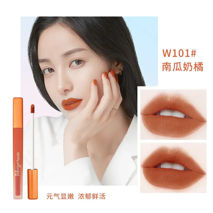 Rynx | Velvet Orange Lipstick Skin Brightening Matte Lipsticks Waterproof Long-lasting Lipstick Lip Tint Women Korean Cosmetics Lip Lacquer