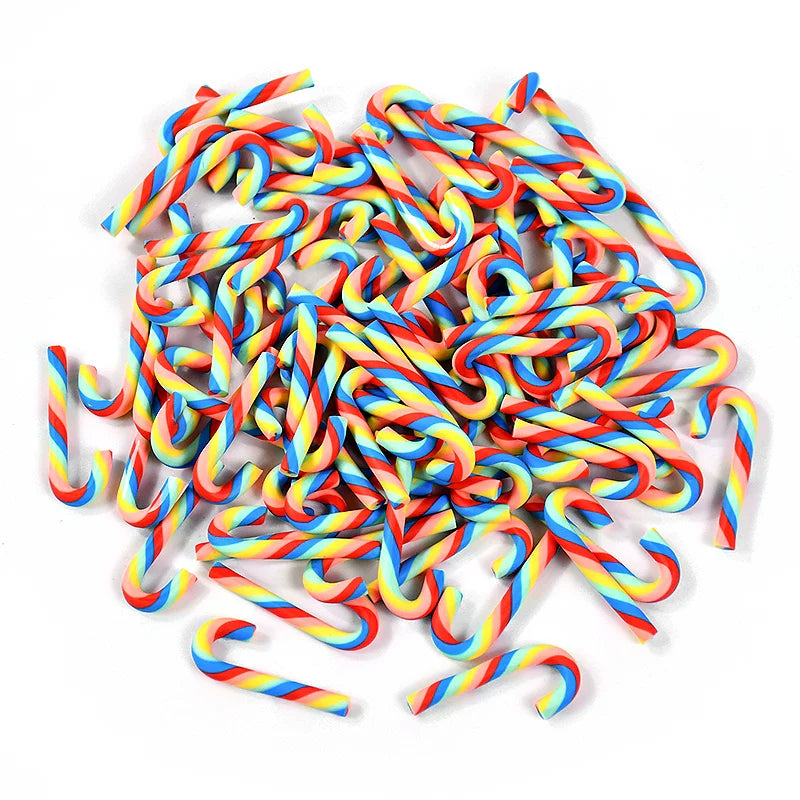 Rynx 10/30/50pcs Mini Candy Canes Christmas Decoration Red White Resin Sweet DIY Craft Xmas Pendant Navidad Home Decoration 2025 New Year