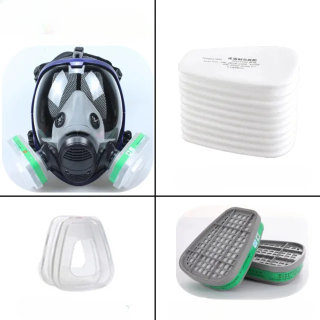 Lisslune | Full Face Respirator Mask with Anti-Fog Lens and Industrial Gas Filters