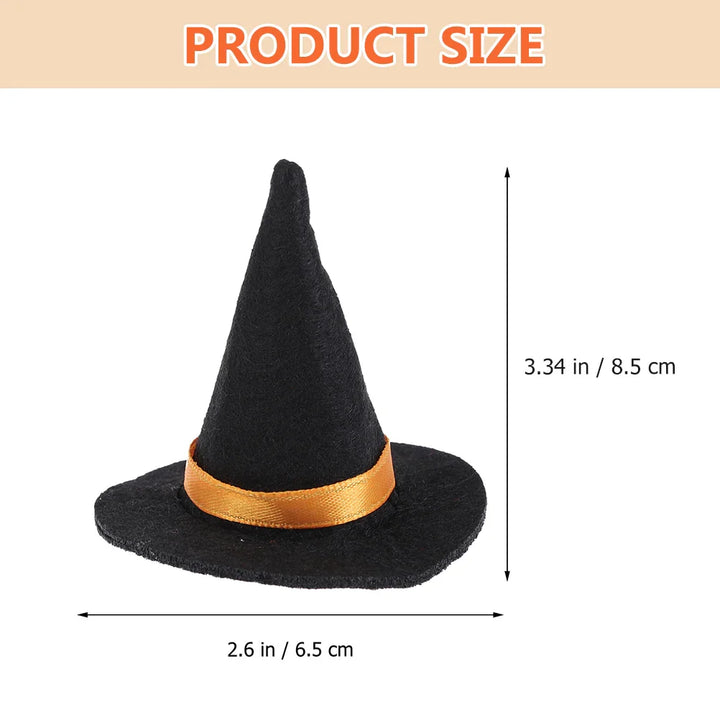 Rynx | 12 Pieces Halloween Mini Witch Hat Party Decoration Props for Cake Decor Halloween Decoration Play Felt Fabric Mini Hats Ornament Cover