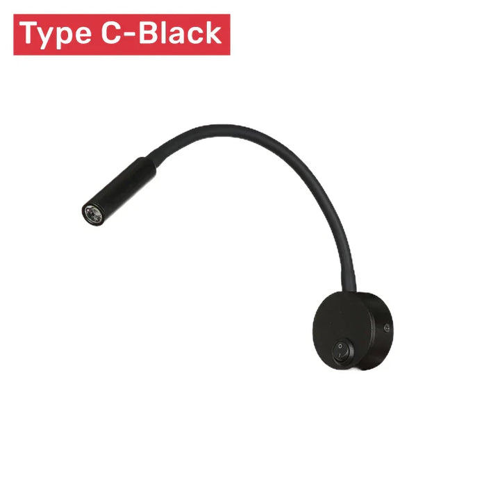Lisslune | Modern Flexible LED Reading Wall Lamp with Switch for Bedroom and Study - 1W/3W