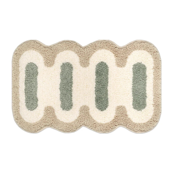 Rynx | Geometric Fabric Tufted Bathroom Mat Soft Fluffy Carpet Bedroom Nightstand Rug Doormat Floor Non-Slip Mat Aesthetic Home Decor