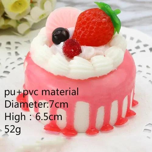 Lisslune | Realistic Faux Fruit Cake Display Model for Home Decor and Photography - 1 Piece Artificial Dessert Prop