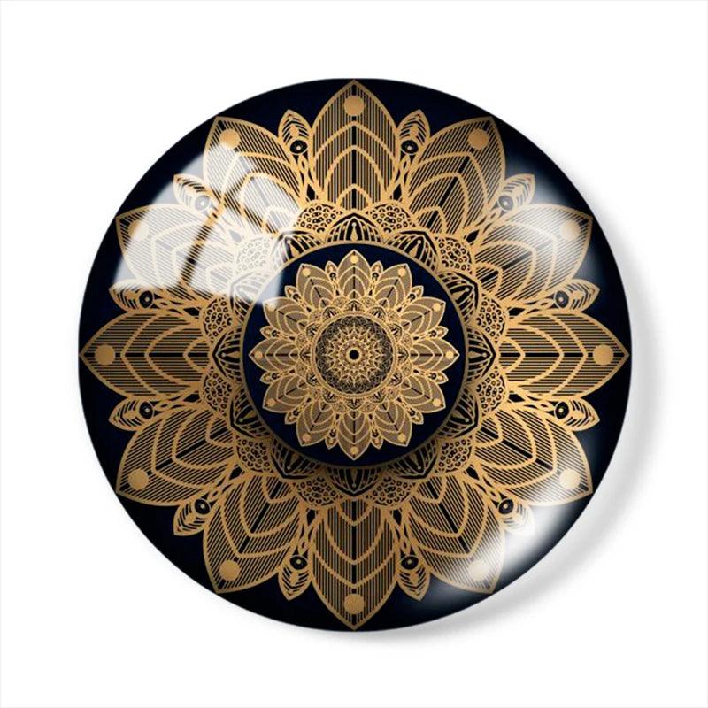 Lisslune | Luxurious Golden Glass Cabochon Set - 10 Pieces for Impressive Jewelry Creations