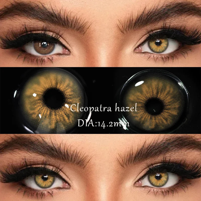 Rynx | 1 Pair Colored Contact Lenses with Prescription Myopia Blue Lenses with Power Gray Pupils Brown Lenses Fashion Annually
