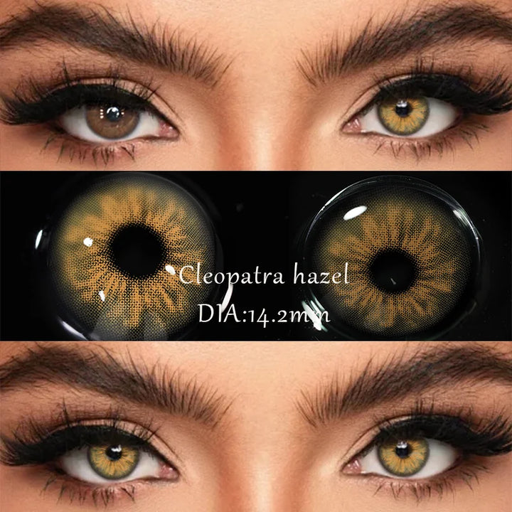 Rynx | 1 Pair Colored Contact Lenses with Prescription Myopia Blue Lenses with Power Gray Pupils Brown Lenses Fashion Annually