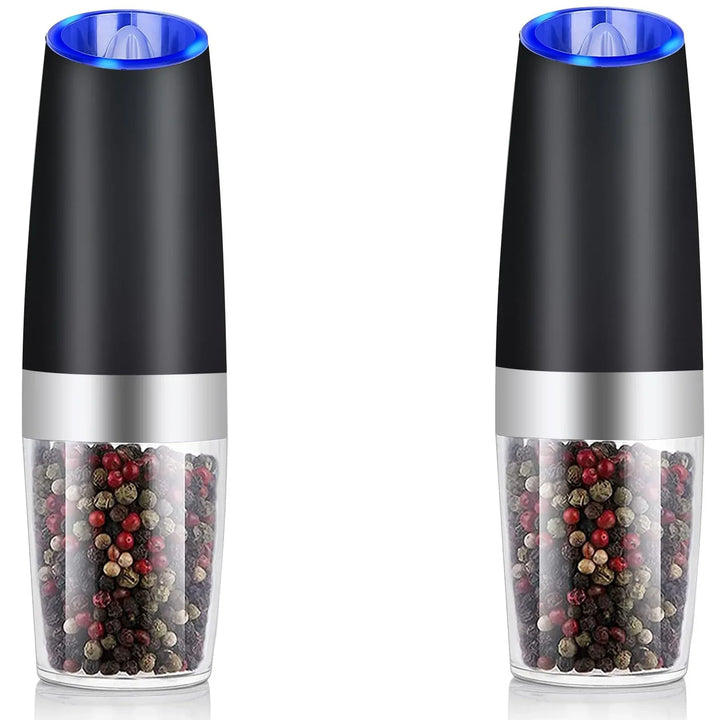Lisslune | Effortless Electric Salt and Pepper Grinder - Automatic Gravity Spice Mill and Cumin Grinder, Essential Kitchen Gadgets for Cooking and Seasoning