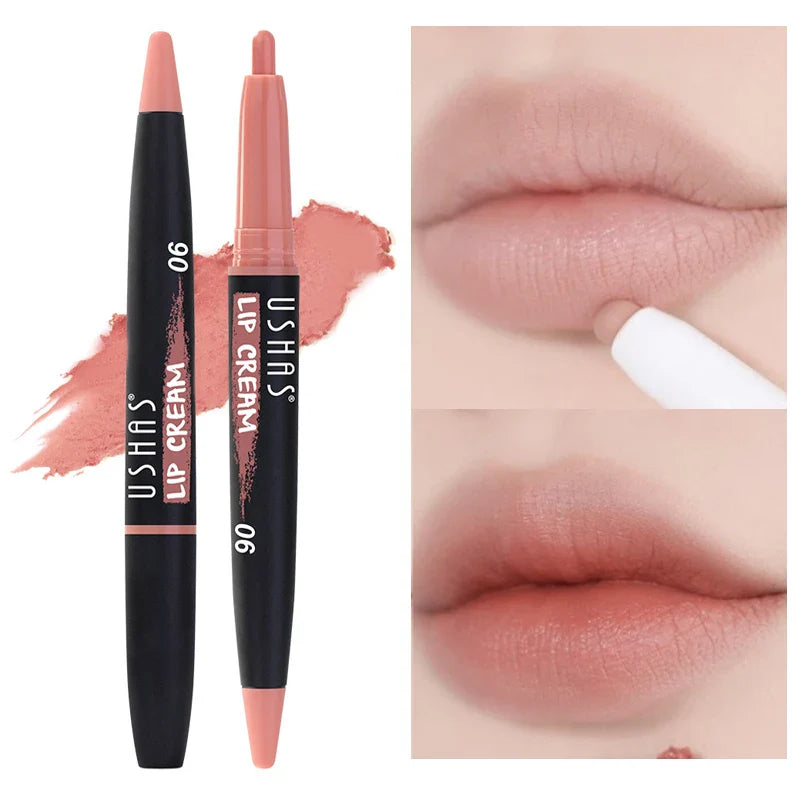 Rynx | Lipstick Pencil Lipliner Matte Contour 3D Lip Shape Lipstick Pencil Waterproof Long-lasting Non-sticky Cup Smooth Lipstick Pencil Makeup