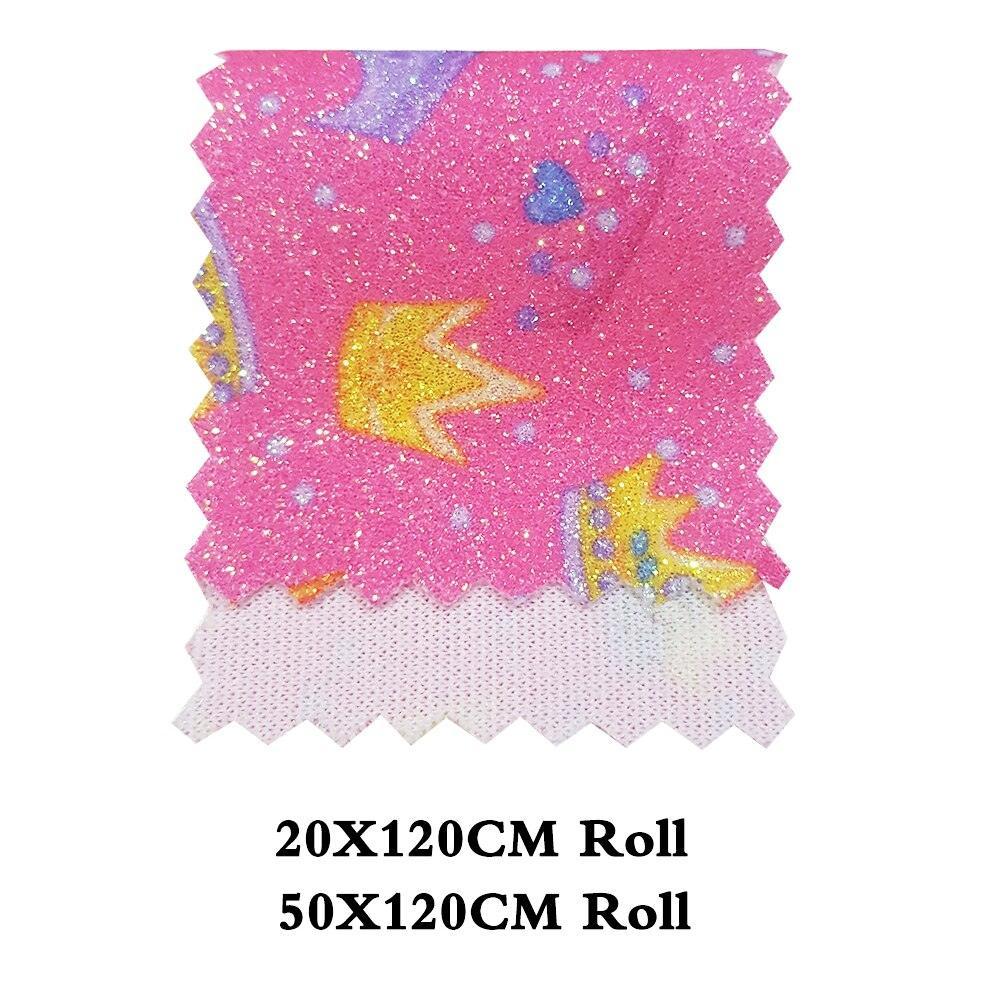 Lisslune | Sparkling Crown Glitter Fabric Roll - Premium Crafting Material for Elegant Projects
