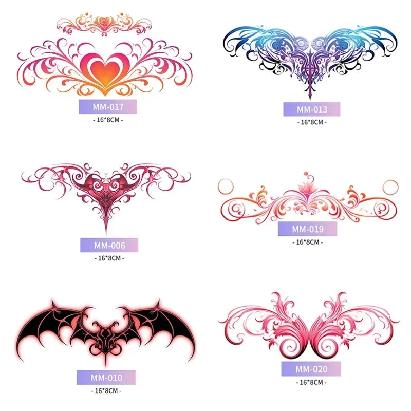 Rynx | 6-Piece Waterproof Tattoo Sticker Set Long-lasting Artificial Tattoo Girls 3D Artificial Sex Womb Tattoo for Women Temporary Abdomen섹스타투스티커 Product