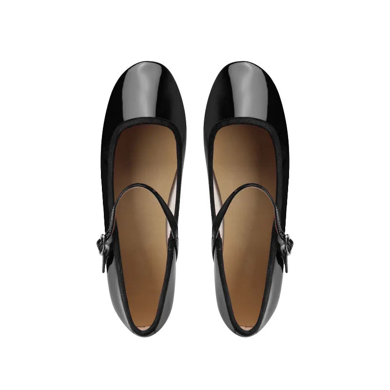 Rynx | Sneakers French Flat Women's Shoes Autumn Flat-Cut Mary Jane Shoes Single-Line Leather Shoes Ballet Singles Women