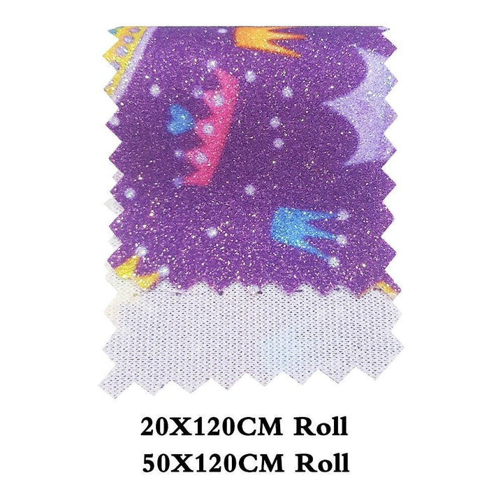 Lisslune | Sparkling Crown Glitter Fabric Roll - Premium Crafting Material for Elegant Projects