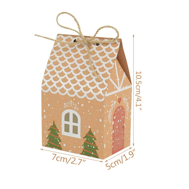 Rynx 10 Pieces Christmas Candy Box Bags Santa Gift Box DIY Cookie Packaging Bag Merry Christmas Party Decoration New Year Kids Gift