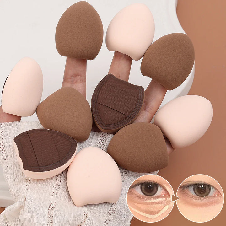 Rynx |10PCS Mini Sponge Powder Puff Thick Fingertip Cosmetic Puff Usable Dry and Wet Make-up Sponge Foundation Concealer Make-up Tools