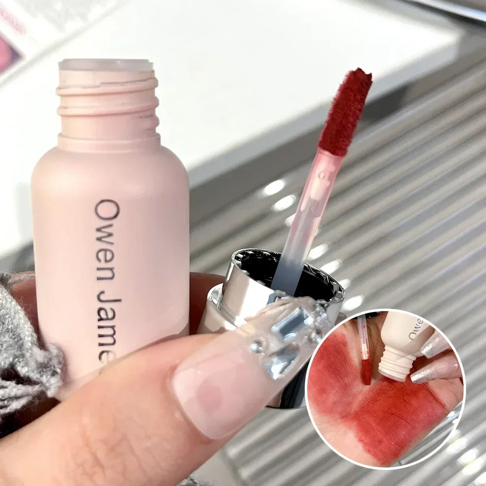 Rynx | 6 Colors Sexy Red Lip Lacquer Matte Non-Sticky Cup Makeup Waterproof Velvet Nude Cute Moisturizing Lip Mud Tint Korean Cosmetics