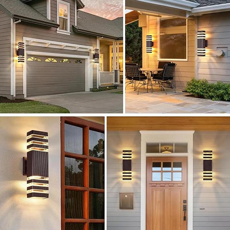 Lisslune | LumiBloc LED Outdoor Wall Light – Modern IP65 Up & Down Design with E27 Socket